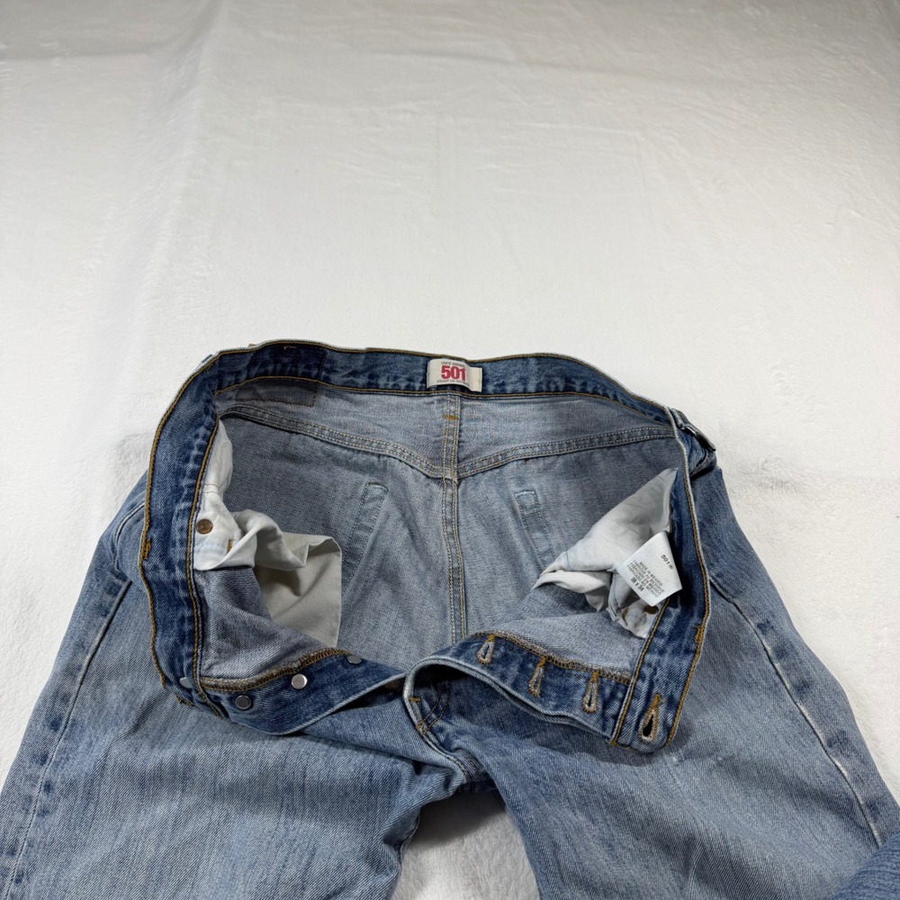 Levi's‎ 501 Original Fit Jeans Mens 36x34 Blue Good Distressed Straight Leg - Picture 7 of 12